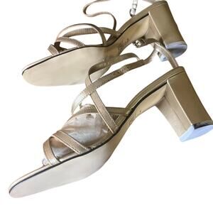 Calico Ankle strap evening sandal silver 8.5
